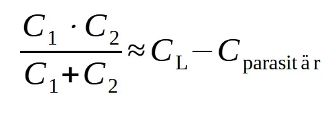 Dimensionamiento de las capacidades externas Fórmula